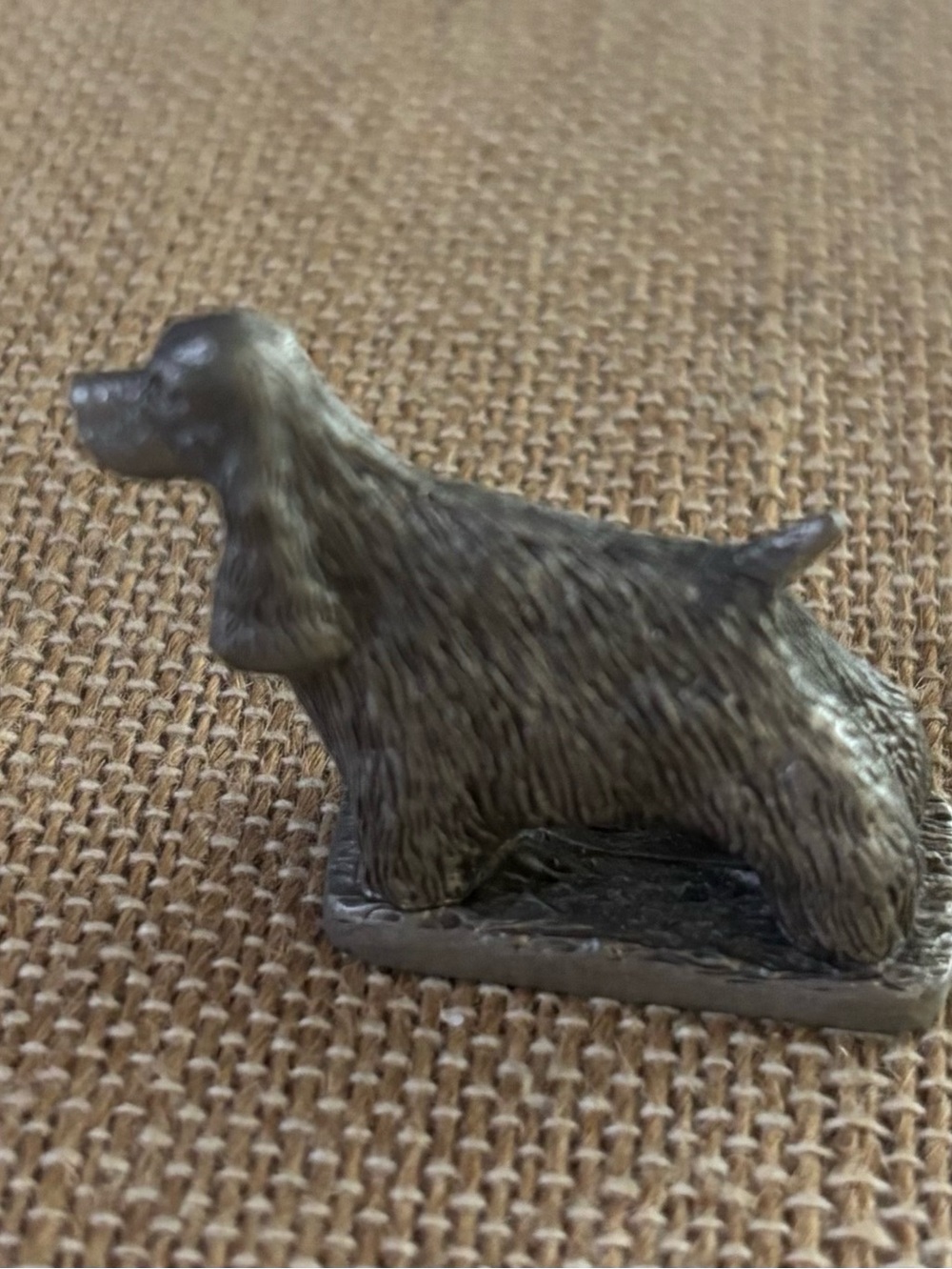 CAT Pewter Cocker Spaniel Puppy Dog Pet Animal Diorama Miniature Art Figurine